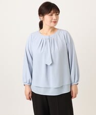 OLBDD05089 eur3(エウルキューブ) 【大きいサイズ/11号サイズあり】マルチWAYブラウス ライトブルー(50)