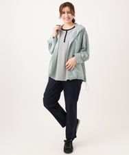 OLBDD07099 eur3(エウルキューブ) 【大きいサイズ】フーディ―ブラウス ライトグリーン