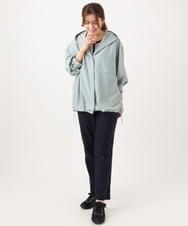 OLBDD07099 eur3(エウルキューブ) 【大きいサイズ】フーディ―ブラウス ライトグリーン