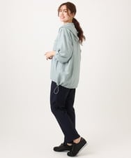 OLBDD07099 eur3(エウルキューブ) 【大きいサイズ】フーディ―ブラウス ライトグリーン