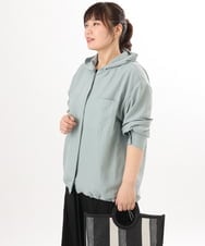 OLBDD07099 eur3(エウルキューブ) 【大きいサイズ】フーディ―ブラウス ライトグリーン