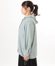 OLBDD07099 eur3(エウルキューブ) 【大きいサイズ】フーディ―ブラウス ライトグリーン