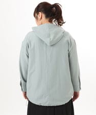 OLBDD07099 eur3(エウルキューブ) 【大きいサイズ】フーディ―ブラウス ライトグリーン