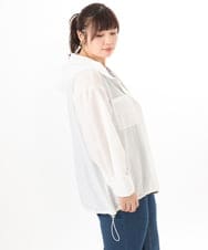 OLBDD07099 eur3(エウルキューブ) 【大きいサイズ】フーディ―ブラウス アイボリー