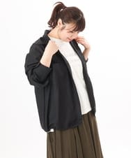 OLBDD07099 eur3(エウルキューブ) 【大きいサイズ】フーディ―ブラウス ブラック