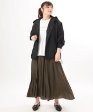 OLBDD07099 eur3(エウルキューブ) 【大きいサイズ】フーディ―ブラウス ブラック