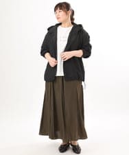 OLBDD07099 eur3(エウルキューブ) 【大きいサイズ】フーディ―ブラウス ブラック