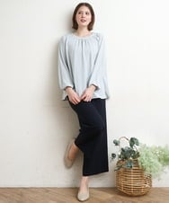 OLBDD09089 eur3(エウルキューブ) 【大きいサイズ/11号サイズあり】パール付きブラウス ライトブルー(50)