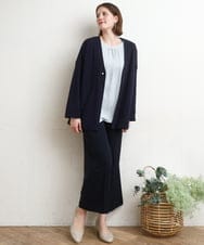 OLBDD09089 eur3(エウルキューブ) 【大きいサイズ/11号サイズあり】パール付きブラウス ライトブルー(50)