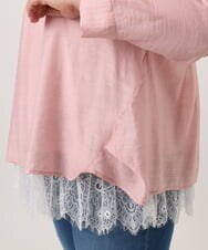OLBDD11099 eur3(エウルキューブ) 【大きいサイズ】ドロップショルダーブラウス ピンク(03)