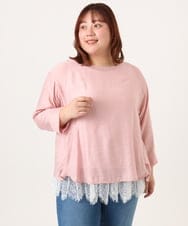 OLBDD11099 eur3(エウルキューブ) 【大きいサイズ】ドロップショルダーブラウス ピンク(03)
