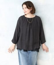 OLBDD11099 eur3(エウルキューブ) 【大きいサイズ】ドロップショルダーブラウス ダークグレー(93)