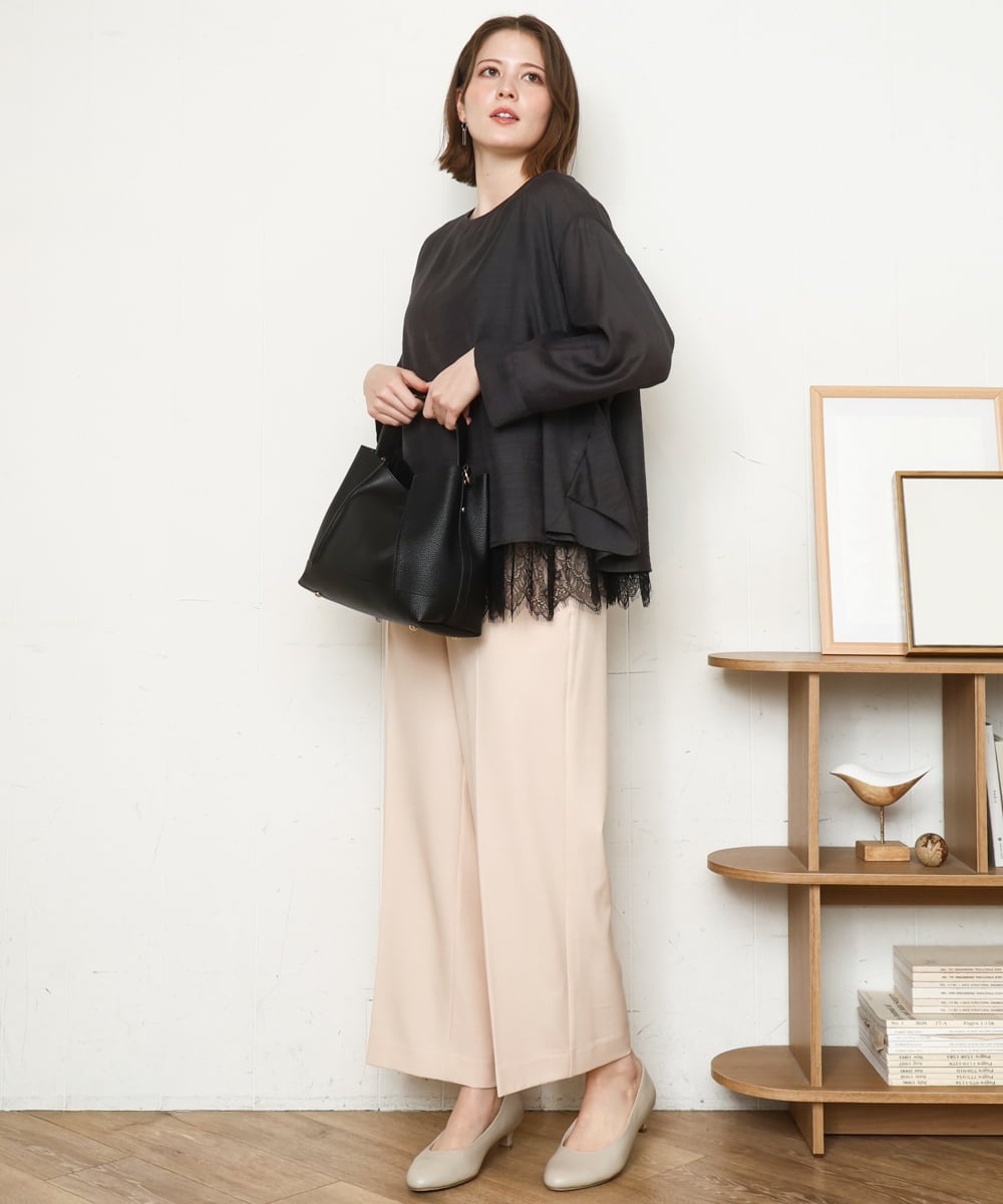 OLBDD11099 eur3(エウルキューブ) 【大きいサイズ】ドロップショルダーブラウス ダークグレー(93)