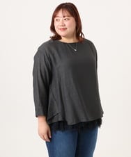 OLBDD11099 eur3(エウルキューブ) 【大きいサイズ】ドロップショルダーブラウス ダークグレー(93)