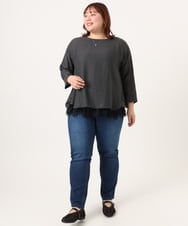 OLBDD11099 eur3(エウルキューブ) 【大きいサイズ】ドロップショルダーブラウス ダークグレー(93)