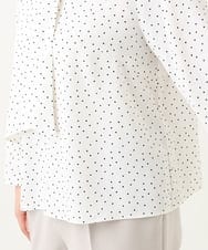 OLBDV05079 eur3(エウルキューブ) 【大きいサイズ/11号サイズあり】ボウタイ風スクエアドットブラウス ホワイト(90)