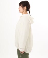 OLBED16119 eur3(エウルキューブ) 【大きいサイズ】レースアップメッシュフーディ アイボリー