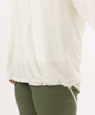 OLBED16119 eur3(エウルキューブ) 【大きいサイズ】レースアップメッシュフーディ アイボリー