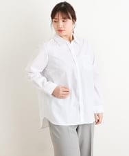 OLBES07090 eur3(エウルキューブ) 【大きいサイズ/11号サイズあり】ボタンの間が開きにくいベーシックシャツブラウス ホワイト(90)