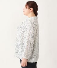 OLBEV06089 eur3(エウルキューブ) 【雑誌掲載】【大きいサイズ/11号サイズあり】ボウタイ風ブラウス アイボリー(80)