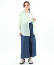 OLBEV11099 eur3(エウルキューブ) 【大きいサイズ】シアードビーブラウス ライトグリーン(30)