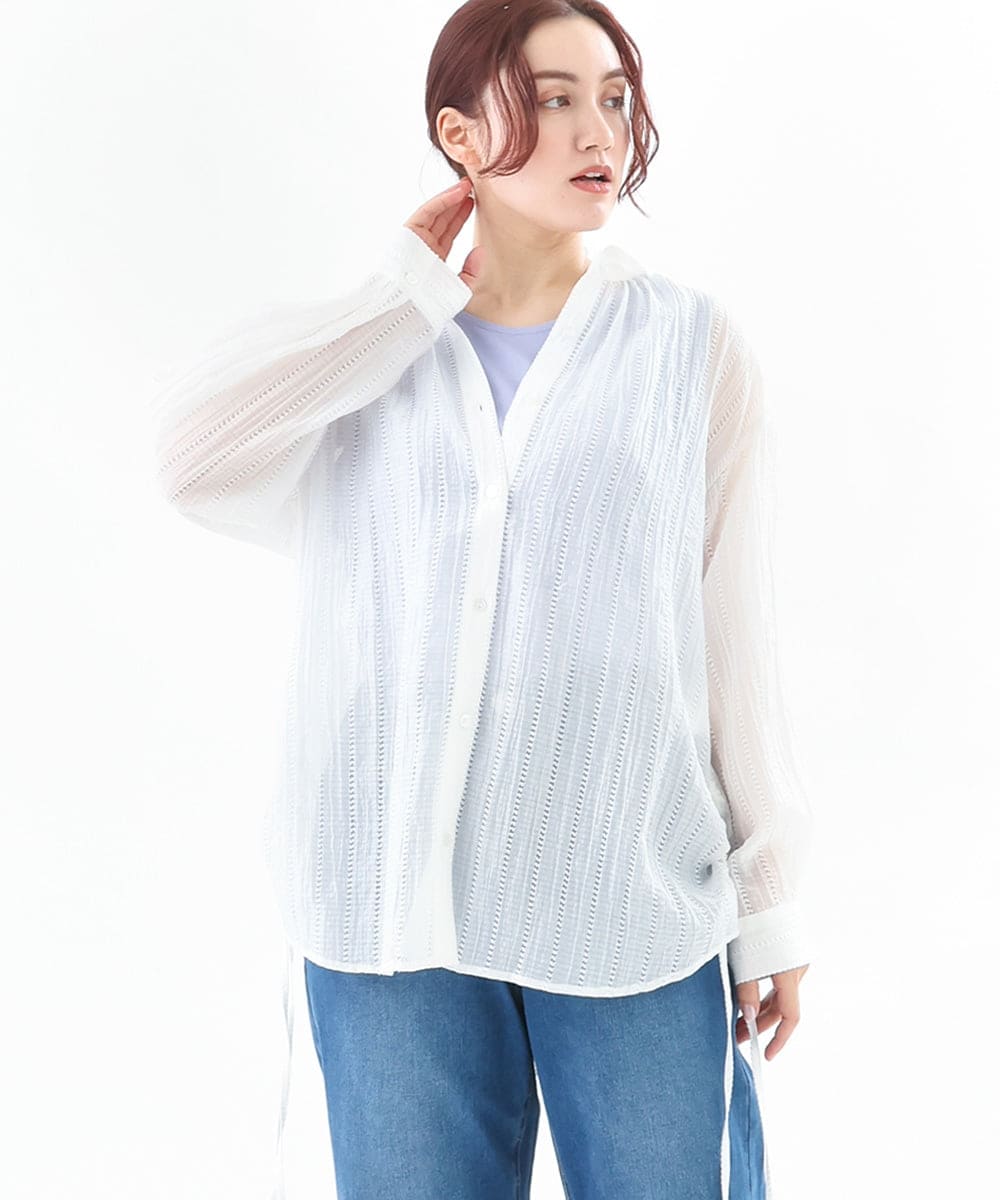 OLBEV11099 eur3(エウルキューブ) 【大きいサイズ】シアードビーブラウス ホワイト(90)