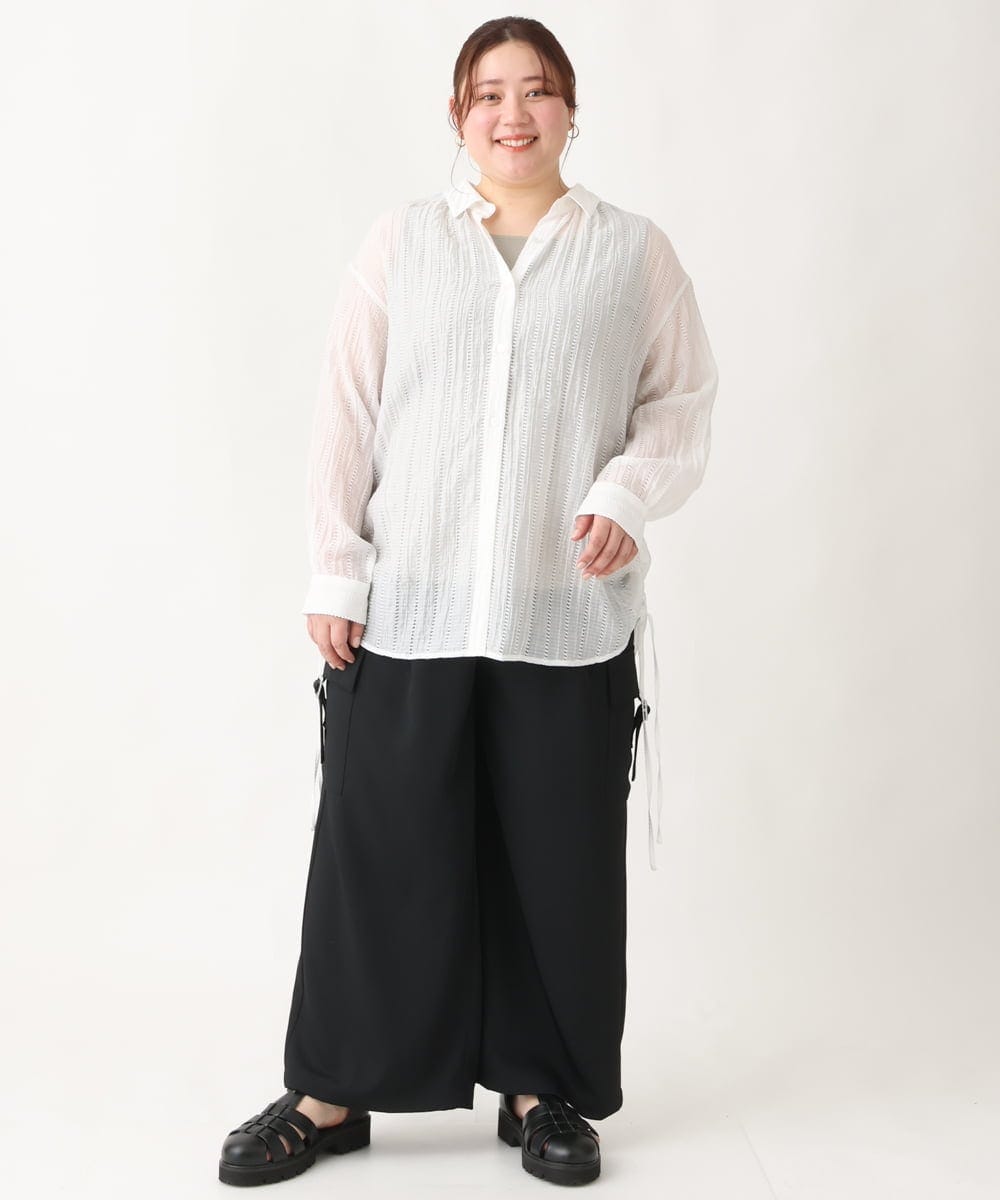 OLBEV11099 eur3(エウルキューブ) 【大きいサイズ】シアードビーブラウス ホワイト(90)