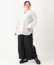 OLBEV11099 eur3(エウルキューブ) 【大きいサイズ】シアードビーブラウス ホワイト(90)