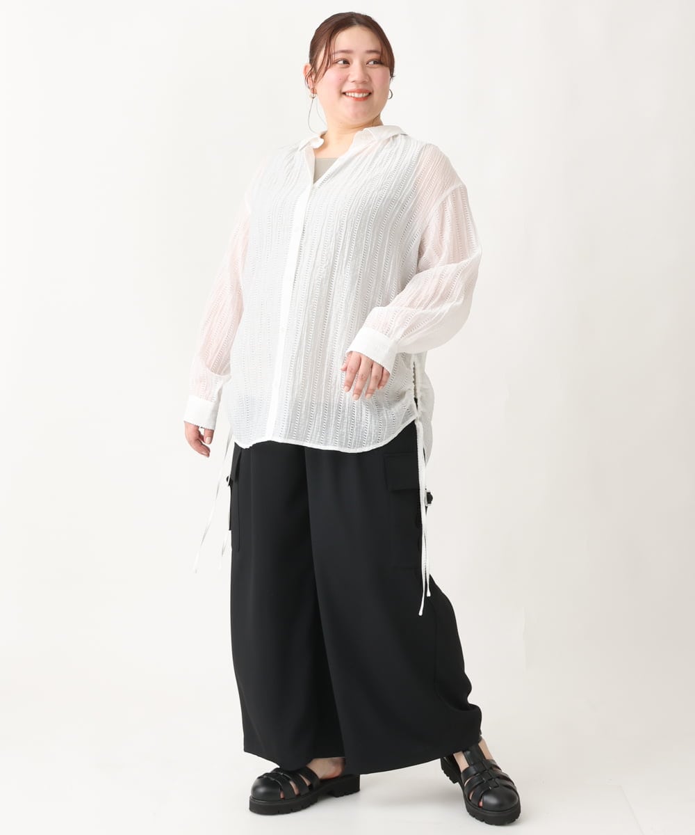 OLBEV11099 eur3(エウルキューブ) 【大きいサイズ】シアードビーブラウス ホワイト(90)