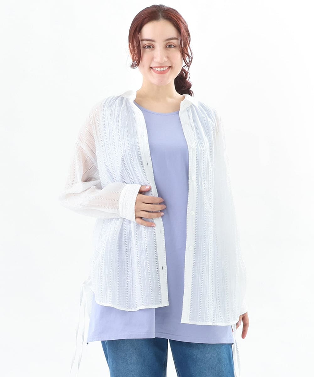 OLBEV11099 eur3(エウルキューブ) 【大きいサイズ】シアードビーブラウス ホワイト(90)