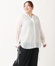 OLBEV11099 eur3(エウルキューブ) 【大きいサイズ】シアードビーブラウス ホワイト(90)