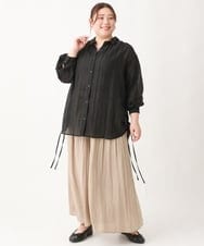 OLBEV11099 eur3(エウルキューブ) 【大きいサイズ】シアードビーブラウス ブラック(94)
