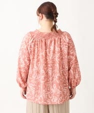 OLBEV20079 eur3(エウルキューブ) 【大きいサイズ】【ロンシャン オールドコレクション】スモッキングブラウス オレンジ(15)