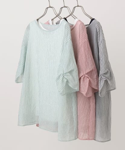 OLBFA23099 eur3 【大きいサイズ】シアーストライプタンクトップセット