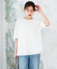 OLBFD24099 eur3(エウルキューブ) 【大きいサイズ】エンブロイダリーブラウス ホワイト