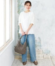 OLBFD24099 eur3(エウルキューブ) 【大きいサイズ】エンブロイダリーブラウス ホワイト