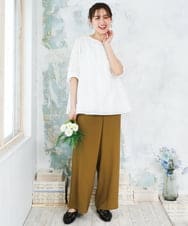 OLBFD24099 eur3(エウルキューブ) 【大きいサイズ】エンブロイダリーブラウス ホワイト