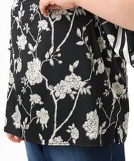 OLBFD27089 eur3(エウルキューブ) 【大きいサイズ】スカーフプリントブラウス ブラック