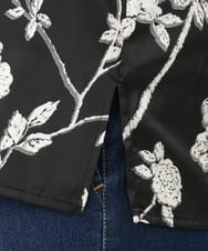OLBFD27089 eur3(エウルキューブ) 【大きいサイズ】スカーフプリントブラウス ブラック