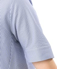 OLBGD26099 eur3(エウルキューブ) 【大きいサイズ】サッカーストライプブラウス ブルー