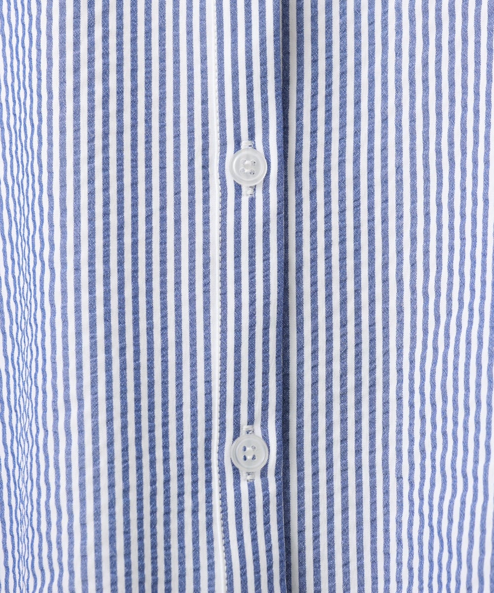 OLBGD26099 eur3(エウルキューブ) 【大きいサイズ】サッカーストライプブラウス ブルー