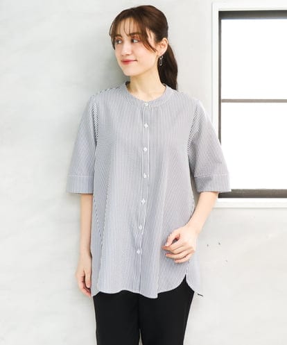 OLBGD26099 eur3 【大きいサイズ】サッカーストライプブラウス