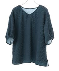 OLBGD28089 eur3(エウルキューブ) 【大きいサイズ】エンボスドットブラウス グリーン