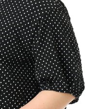 OLBGD28089 eur3(エウルキューブ) 【大きいサイズ】エンボスドットブラウス ブラック