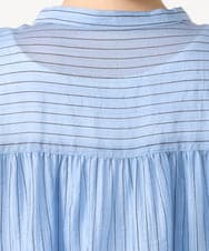 OLBGD33099 eur3(エウルキューブ) 【大きいサイズ】シア―ストライプブラウス ブルー