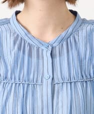 OLBGD33099 eur3(エウルキューブ) 【大きいサイズ】シア―ストライプブラウス ブルー