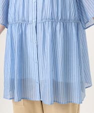 OLBGD33099 eur3(エウルキューブ) 【大きいサイズ】シア―ストライプブラウス ブルー