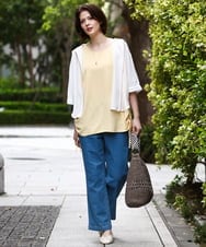 OLBGD37079 eur3(エウルキューブ) 【大きいサイズ】サイドストリングタンクトップ ライトイエロー