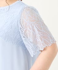 OLBGV30079 eur3(エウルキューブ) 【大きいサイズ】スカラップレースブラウス ライトブルー(50)