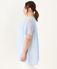 OLBGV30079 eur3(エウルキューブ) 【大きいサイズ】スカラップレースブラウス ライトブルー(50)